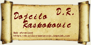 Dojčilo Raspopović vizit kartica